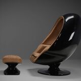Original Lee West ‘Alpha’ Stereo Egg Chair, USA 1968