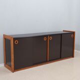 Vintage postmodern laminate and wood sideboard 1970s