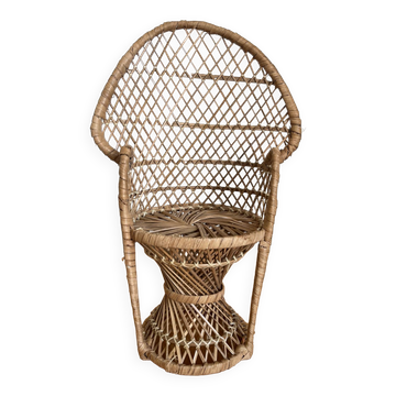 Porte-plante Emmanuelle en rotin vintage