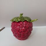 Raspberry slip sugar bowl