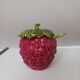 Raspberry slip sugar bowl