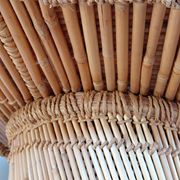 Vintage coffee table with woven rope in bamboo style Audoux Minet/1970s