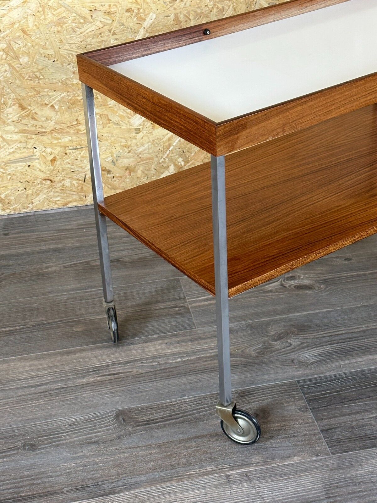 1960s 1970s serving trolley walnut teak Walter Wirz for Wilhelm Renz Design