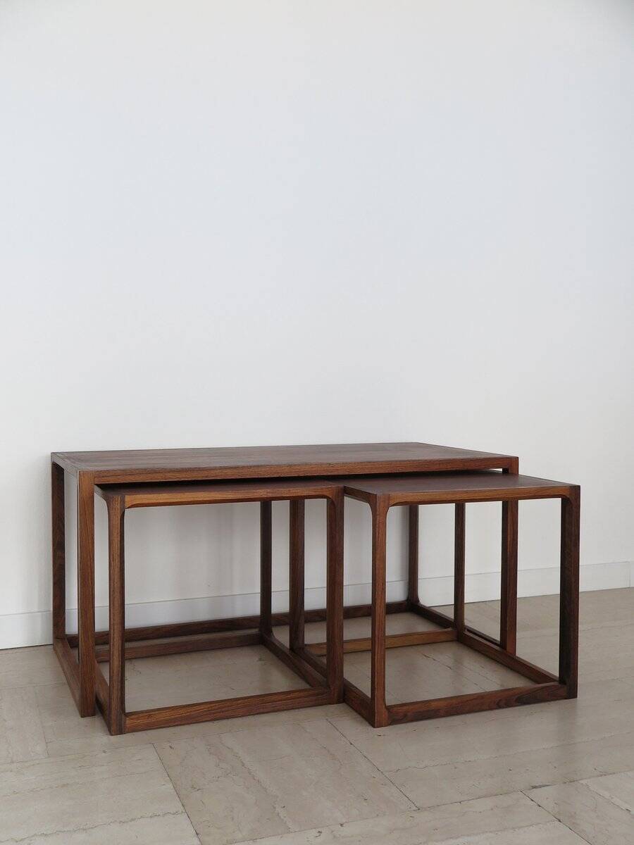 Nesting Tables attributed to Aksel Kjesgaard, Denmark, 1960s, Set of 3