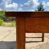 Hand-carved solid wood farm table