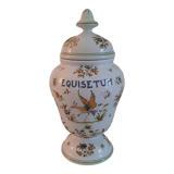 Apothecary pot "equisetum" in faience of moustiers