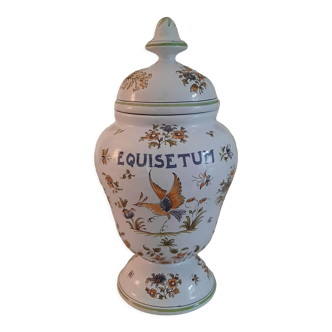 Apothecary pot "equisetum" in faience of moustiers