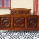 Wooden bed, geometric patterns, 140/190 cm
