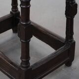 Tabouret ancien anglais en chêne massif du XVIIIe siècle