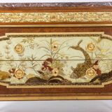 Empire style chest of drawers in lacquer, bronze and marble. Nineteenth century.
