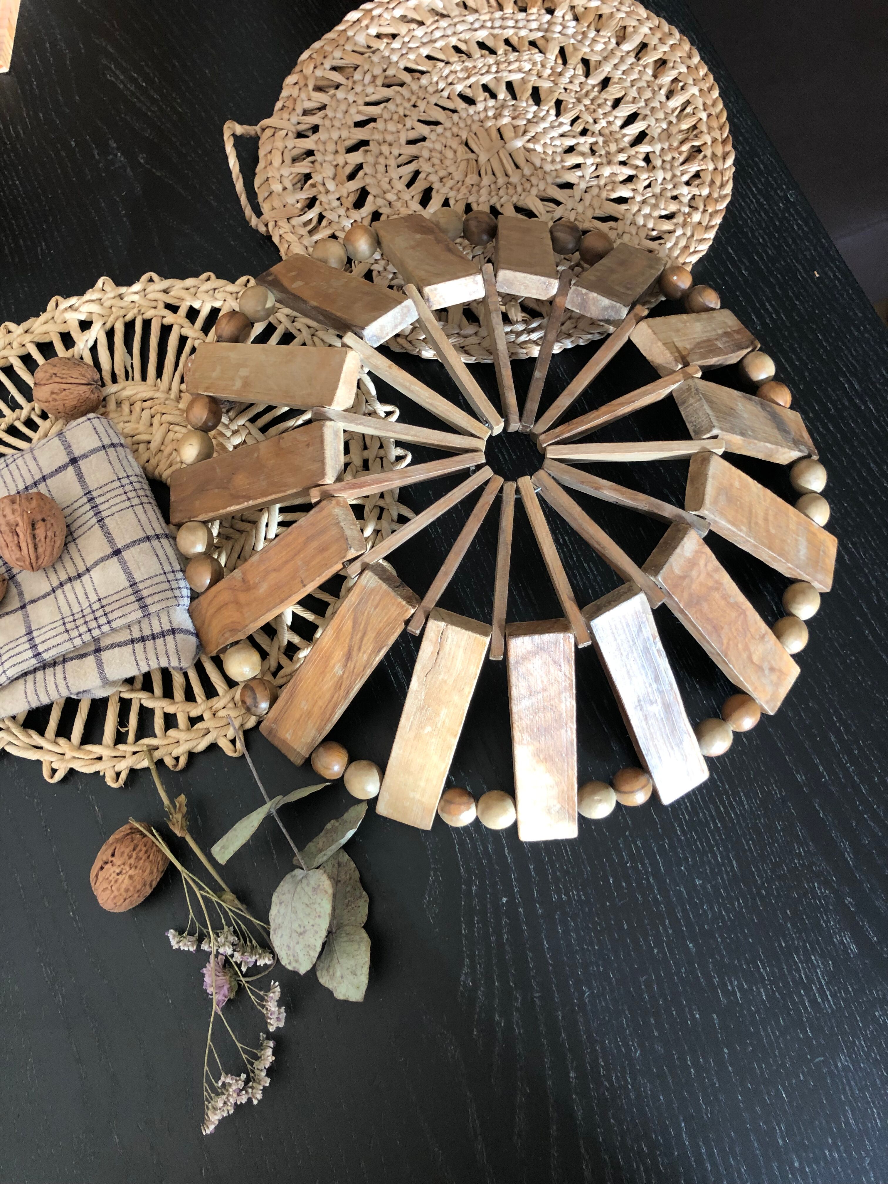 Wooden fruit cutting