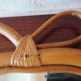 Rattan mirror vintage apple 1960 1970  33x32cm