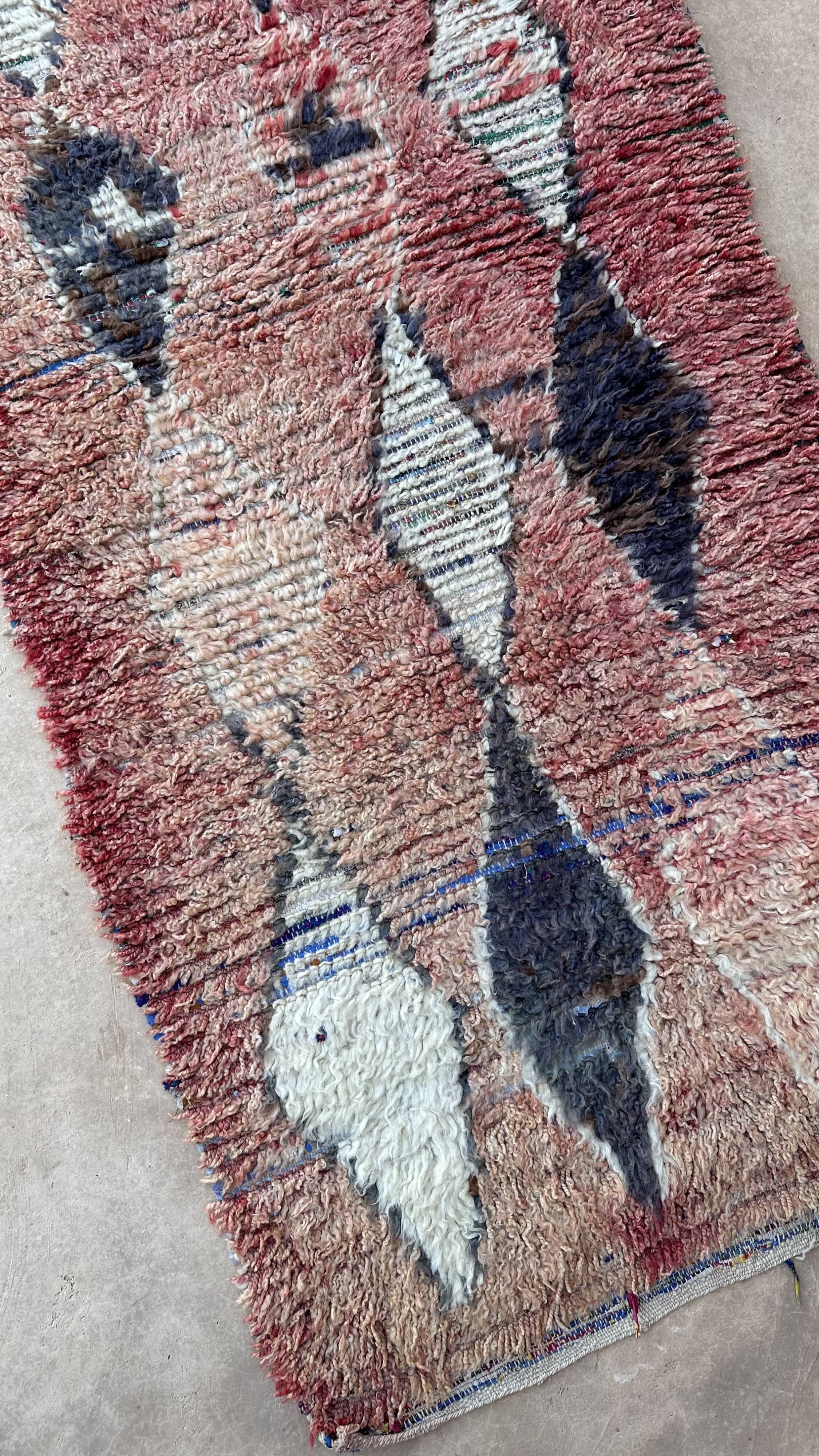 Red Boujad Moroccan rug - 221 x 89 cm