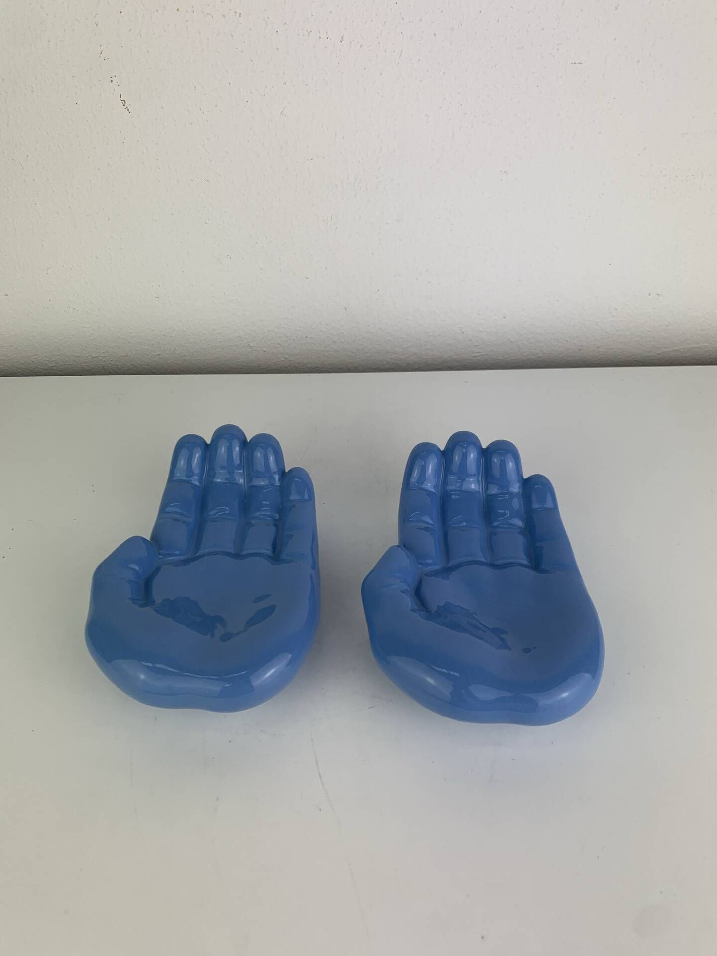 Blue ceramic hand dish, vintage