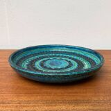 Large bowl in Rimini Blu pottery, mid-century by Aldo Londi for Bitossi.