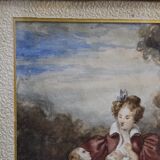 Attributed to Eugène Devéria (1805-1865) The Happy Family, Framed Watercolour