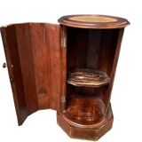 Round wooden bedside table, 1 door