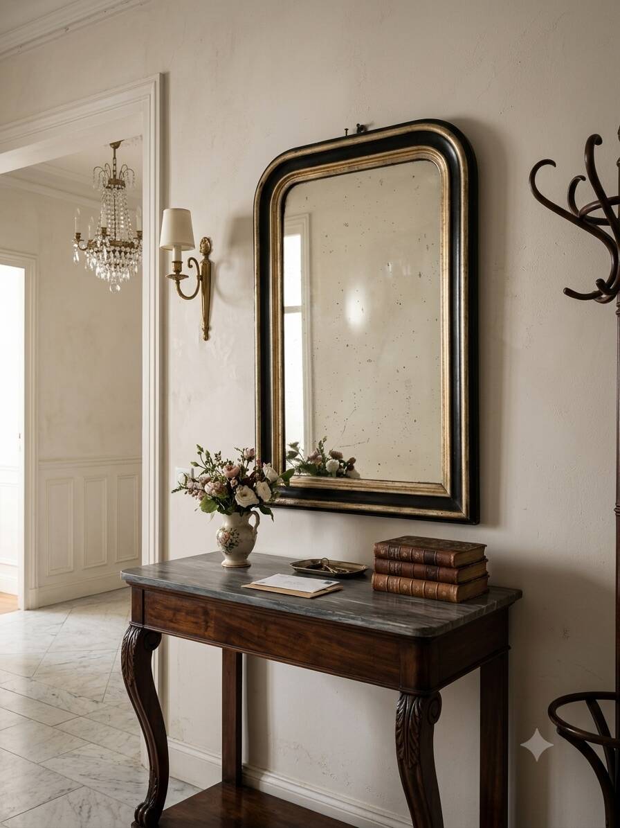 Miroir style Napoléon III du XIXème , 90×57cm