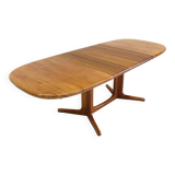 Vintage Glostrup Danish oval extendable dining table solid teak 1960s