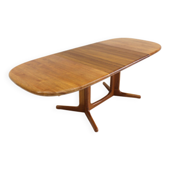 Vintage Glostrup Danish oval extendable dining table solid teak 1960s