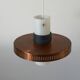 Glass ceiling light with a copper-coloured metal frame, 1960s, Germany.