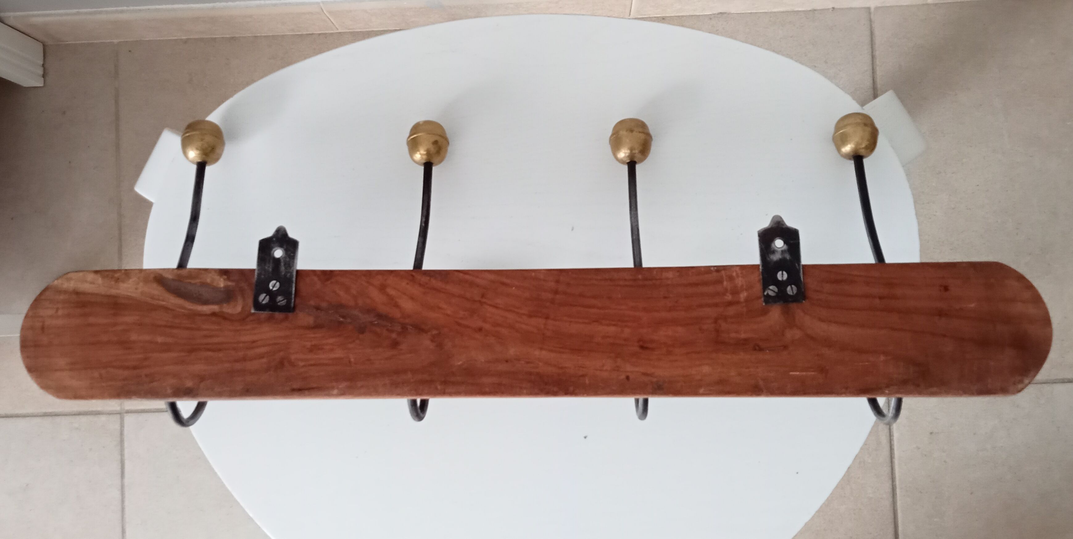 Old coat rack in solid brass