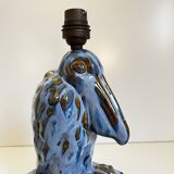 Sculpture 'Pélican' pied de lampe / encrier Art Déco en grès fin émaillé