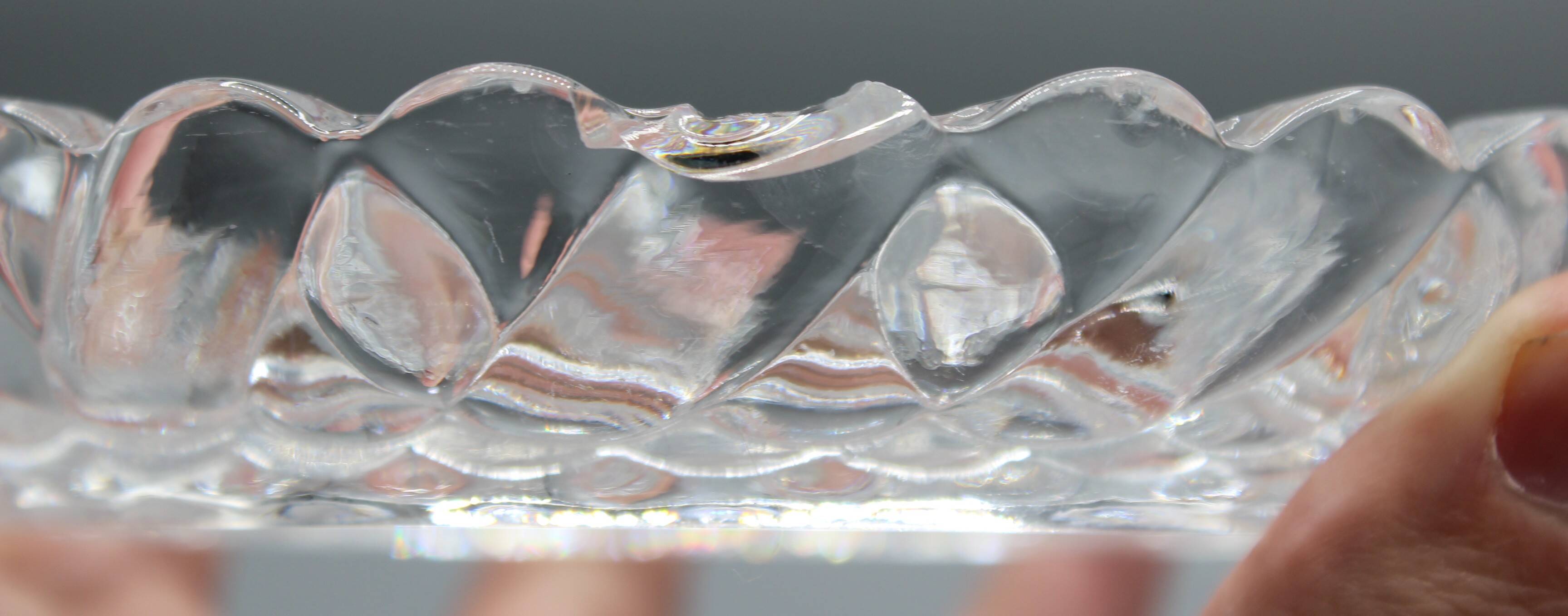 Lot of 4 old baccarat bottle coasters, twisted bamboo model