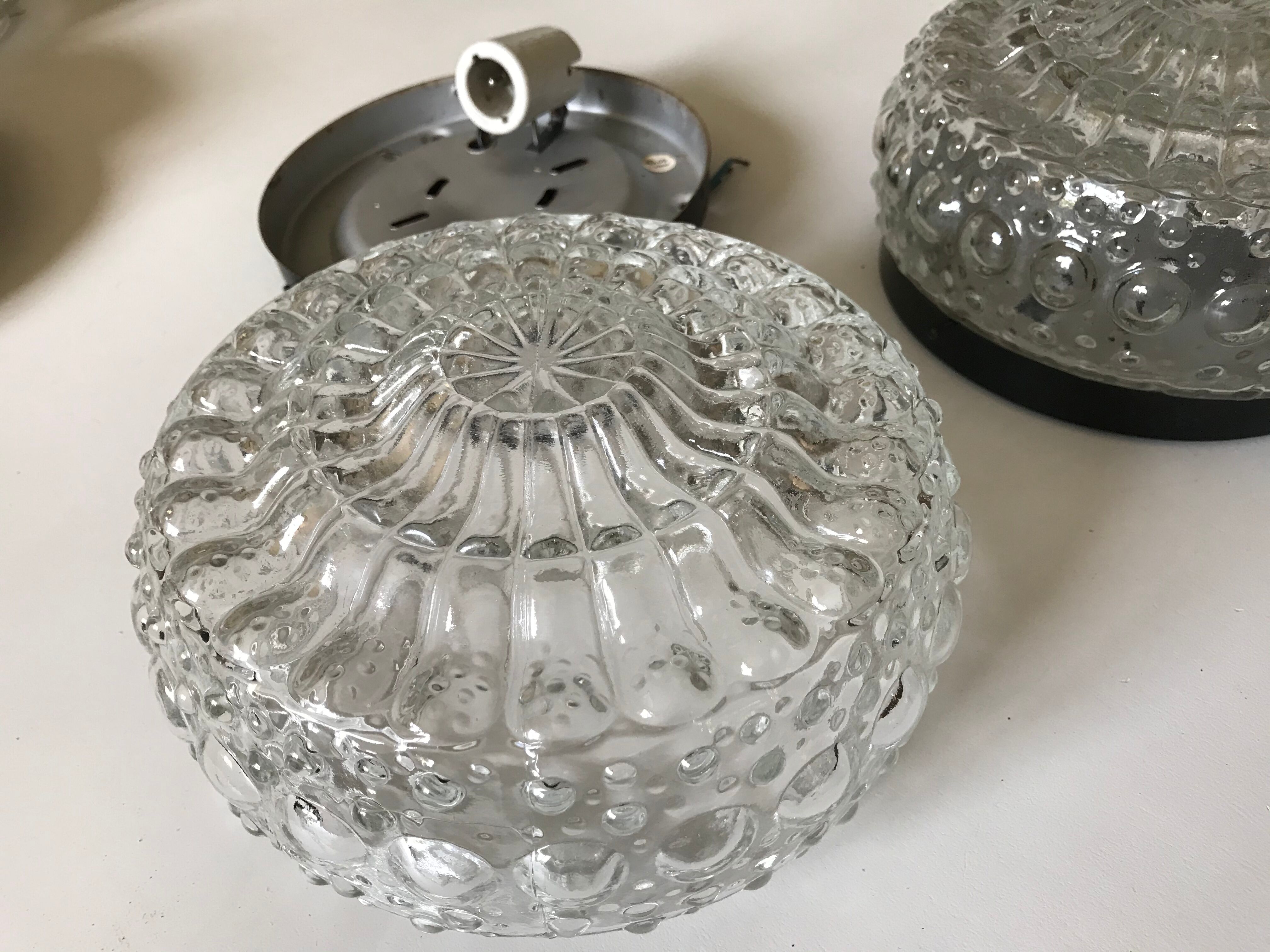 Glass ceiling light circa 1960
