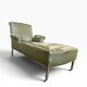 Chaise longue / fauteuil / chaise longue vintage en similicuir vert.
