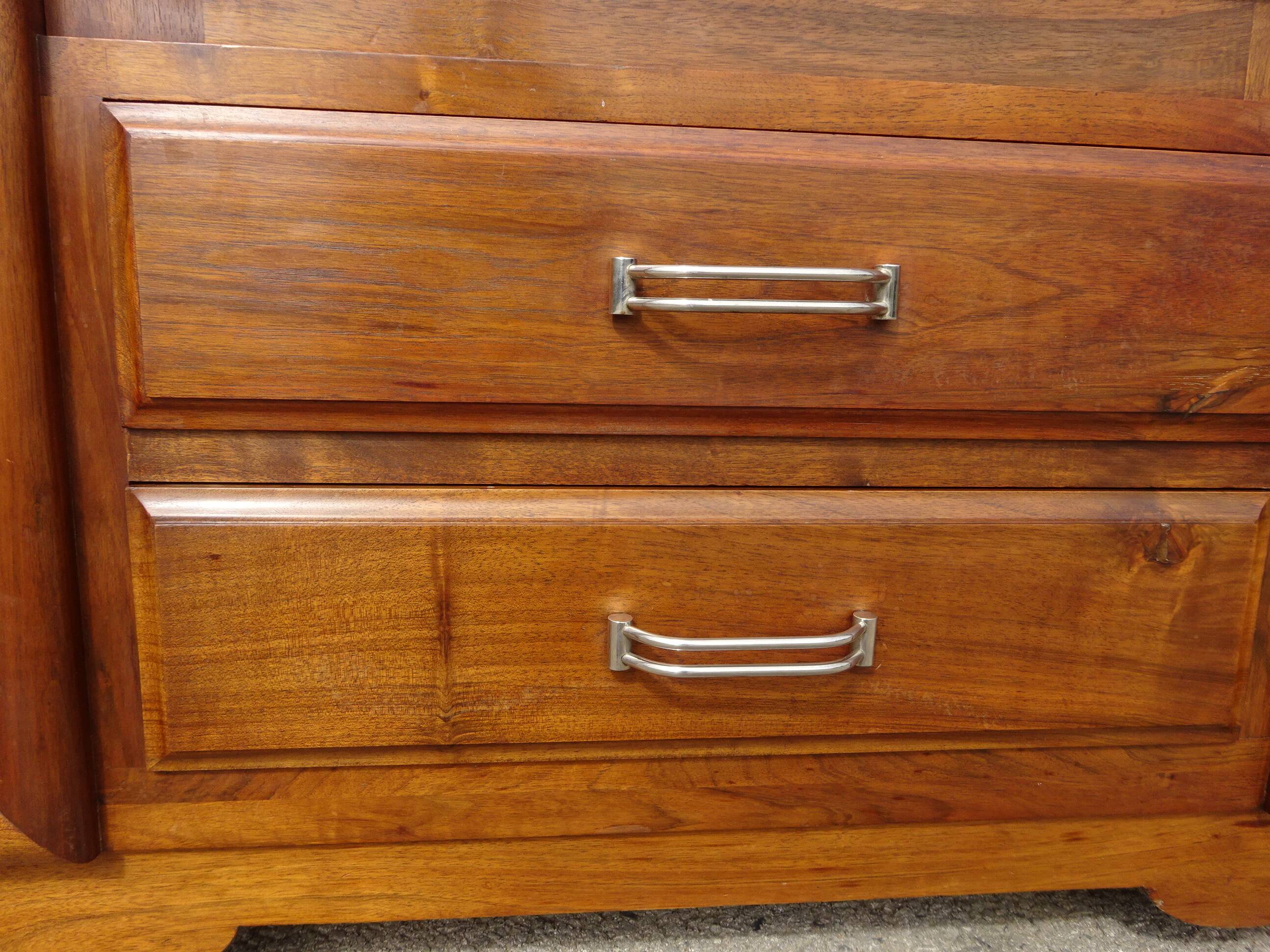 Large two-part buffet in solid walnut