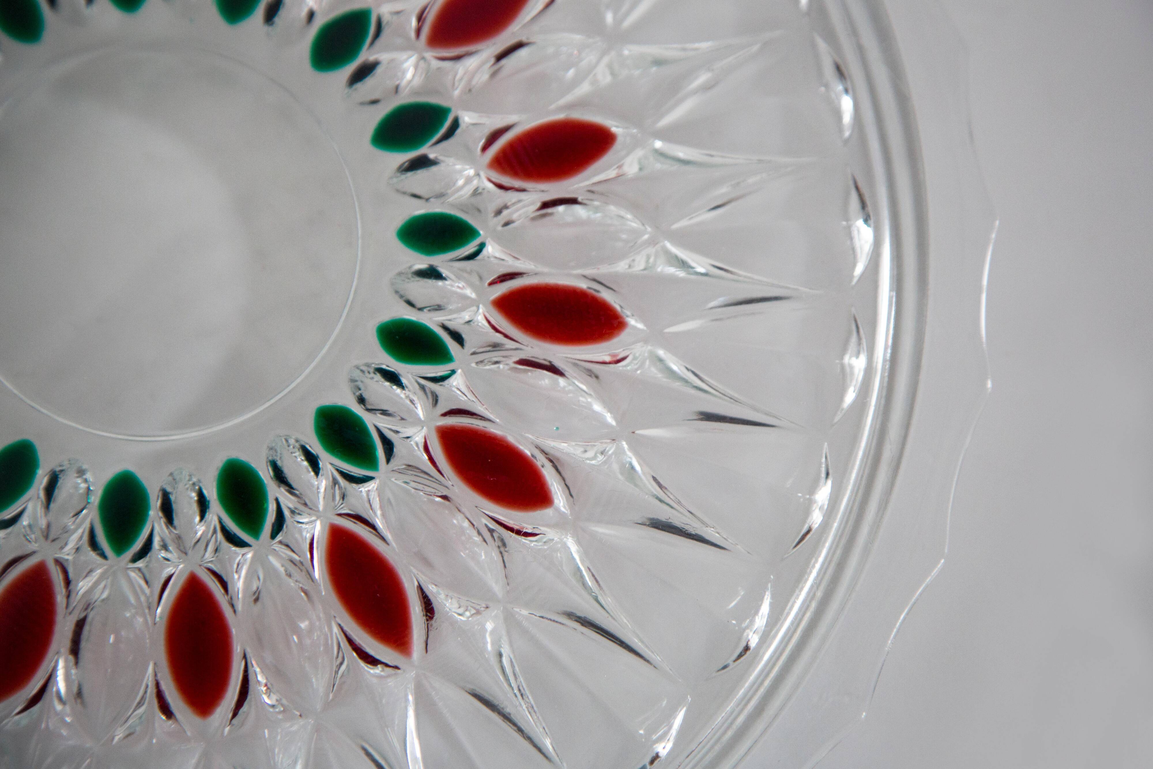Assiette en cristal transparent vintage, Italie, 1960s