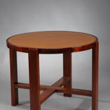 Small round table in cherry and mahogany from the 1930s