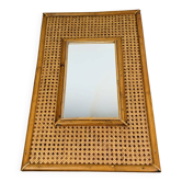 Rattan and cane mirror from the 1960s.