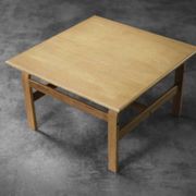 Vintage Mid-Century Scandinavian Modern Low Brown Oak Coffee Table