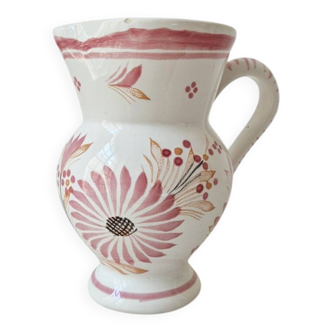 Small vintage pitcher/vase with floral decoration - Henriot Quimper