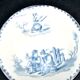 Miniature illustrated blue bread plate 12.5 cm Creil Montereau dollhouse