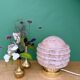 Vintage art deco globe table lamp in pink and gold Clichy glass