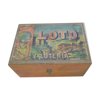 Old wooden box lotto game