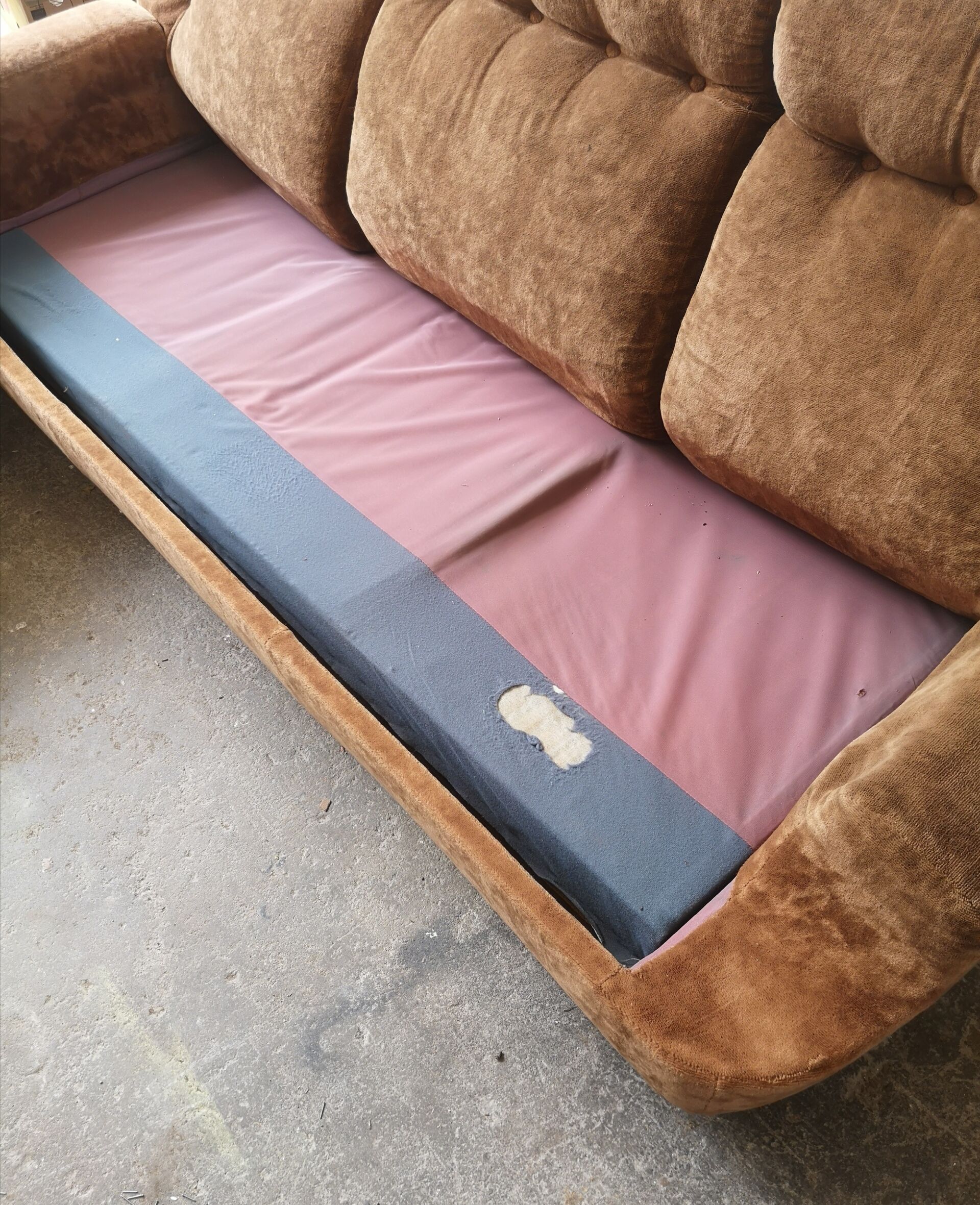 Vintage velvet sofa