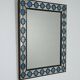 Miroir scandinave avec cadre en verre plombé bleu clair