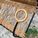 Vintage rattan wall coat rack