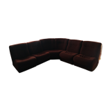 Corner sofa from 1976 from the publisher Velda Belgium in cognac velvet