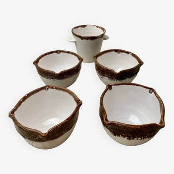 Stoneware bowls and pot