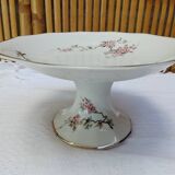 Limoges Ancien Compotier coupe sur pied décor Japonisant