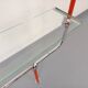 Modular bookshelf in vintage Bauhaus style, red metal, chrome.