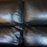 Black Leather Sofa by Tito Agnoli for Poltrona Frau, Italy, 1980s