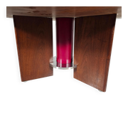 Dining table in walnut, laminate and steel by Silvio Coppola for Bernini, Italy.