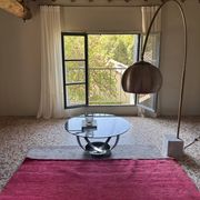 Large vintage pink wool rug