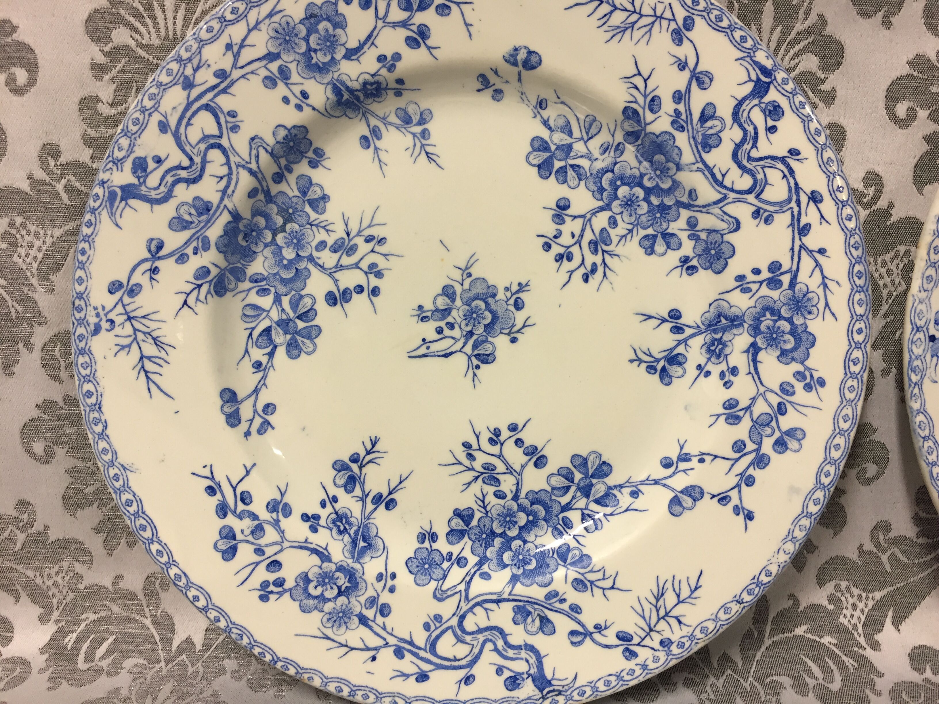 Old art nouveau plates faience of gien france gold medals fleurette